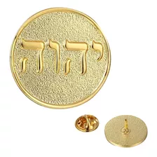 Botton Broche Redondo 20mm Tetragrama Nome De Deus Hebraico