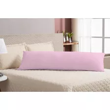 Fronha Avulsa De Travesseiro De Corpo 90cm Rosa Percal