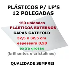 150 Plásticos Externos P/ Lp Vinil Capa Gatefold 0,20 Grosso