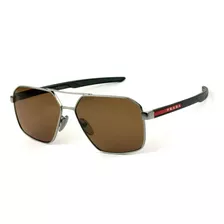 Óculos Prada Linea Rossa Sps55w Grafite Marrom 5av-50a 60mm