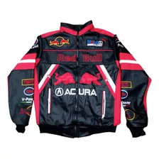 Chamarra Vinipiel Escuderia Impermeable Biker Red-bull Unita