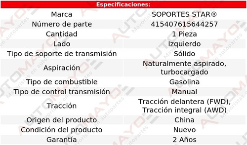 Tacn Transmisin Std Izq 850 5 Cil 2.4l Turbo 1996-1997 Foto 2