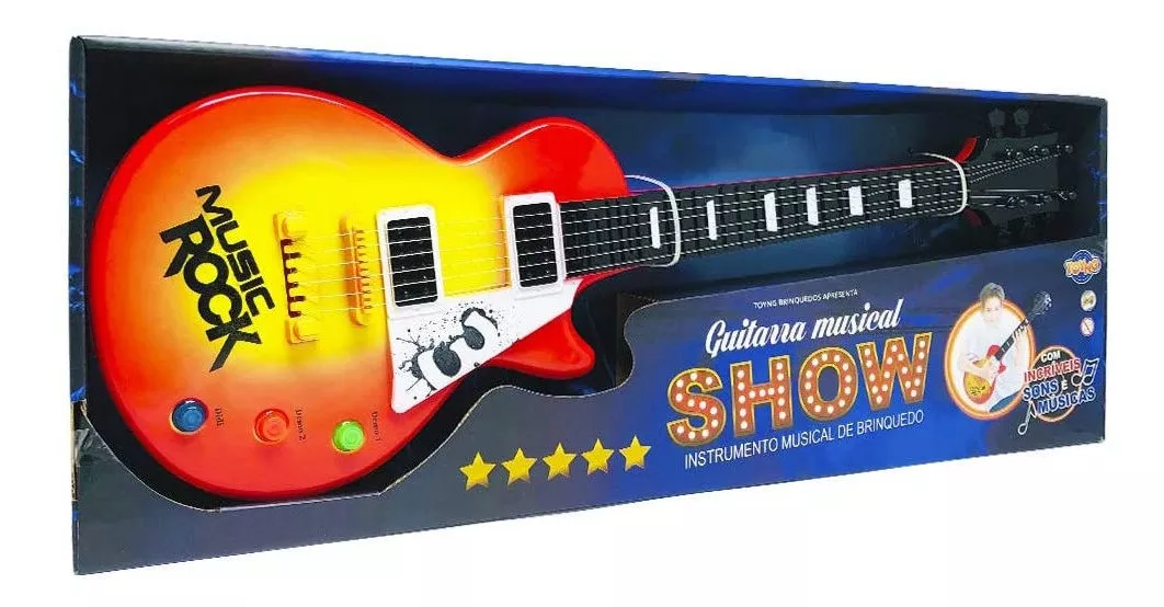 Guitarra Musical Com Luz E Som Linha Show 41810 - Toyng