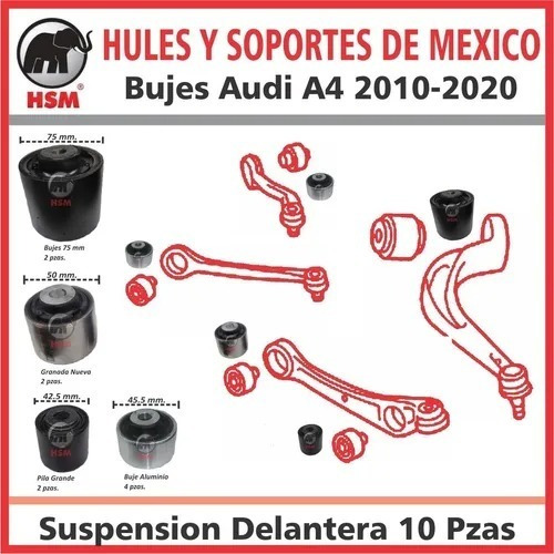 Kit Bujes Suspension Delantera Audi A4 10 11 2012 2013 2014 Foto 4