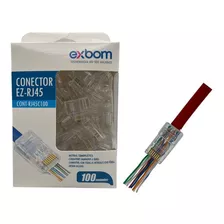 Conector Rede Internet Rj45 Cat5e Vazado 100 Unidades