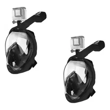 2(duas) Máscaras Mergulho Full Face Dry Dive Motion Lxl Pret