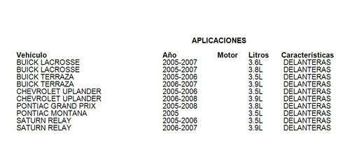 Balatas Delanteras Pontiac Grand Prix 2005 3.8l Brembo Foto 3