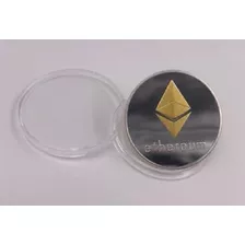 Moeda Física Ethereum (prata Com Dourado) + Brinde