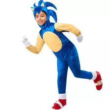 Disfraz Talla Medium Para Niños Traje De Sonic Color Azul