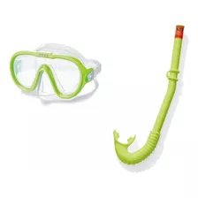 Snorkel E Oculos De Mergulho - Kit Mergulho Intex Verde