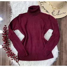 Blusa Gola Alta Cacharrel Tricot Básica Inverno #50b