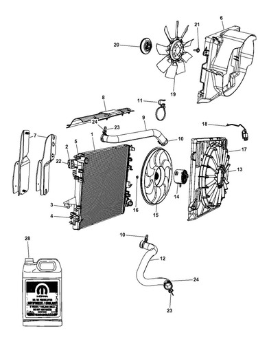 Radiador Motor Mopar Original Jeep Wrangler 3.6l 2007-2018 Foto 2