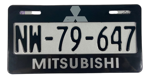 Par De Marcos Portaplacas Plastico Mitsubishi Gris Universal Foto 3