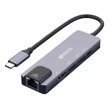 Adaptador Usb-c Para Hdmi/rj45/usb-a/usb-c Hrebos Hs-173