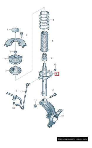 Amortiguador Del 55mm Audi A3 S3 8v1 Todos Del 2012 A 2020@ Foto 4