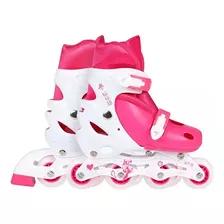 Patins Infantil Tamanho M 34-37 Ajustável Rosa Até 50kg Mor