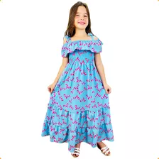 Vestido Infantil Juvenil Longo Rodado Moda Menina Ciganinha