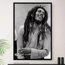 Quadro Bob Marley Preto E Branco Decorativo A3 35x45cm