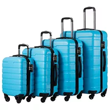 Conjunto Familiar De Viaje Color Azul Cielo Paquete De 4 Pcs