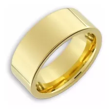 Aliança Avulsa Ouro Banhada Tungstênio Casamento Reta 8mm