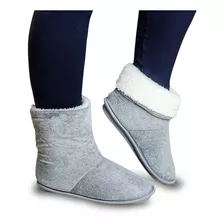 Pantufa Bota Polar Cinza Unixess Solado Impermeável Super Quentinha