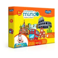 Quebra Cabeça Puzzle Grandão Conhecendo Mundo 120pçs Toyster