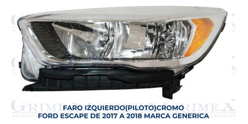 Faro Ford Escape 2017-17-2018-18 Cromo Izq Foto 2