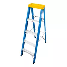 Escada De Fibra Tesoura Tafp 5 Wbertolo 1,5 M Premium Cor Azul