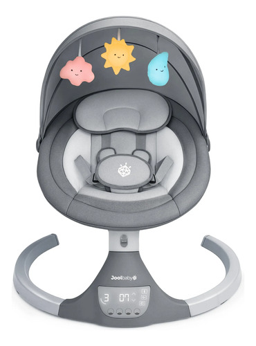 Balanço Elétrico Para Bebês Jool Baby Nova Bluetooth Cinza