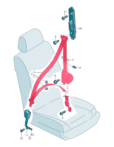 Cinturon Seguridad Delantero Derecho Jetta A7 Vento Original Foto 6