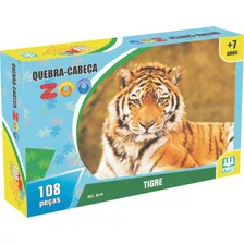 Quebra Cabeça Zoo Tigre 108 Peças 7 Anos - Nig Brinquedos