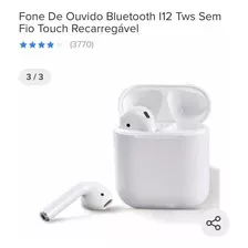 Fone De Ouvido Bluetooth I12 Tws Sem Fio Touch Recarregável