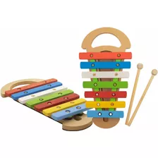 Brinquedo Pedagógico Em Madeira Xilofone Musical Alça
