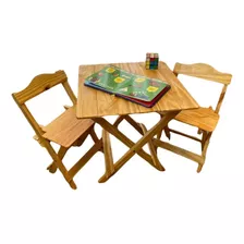 Conjunto Mesa Mesinha E 2 Cadeiras Teen Infantil Madeira