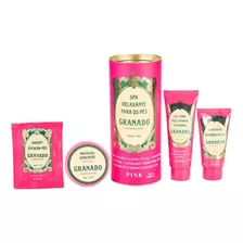 Kit Spa Para Pés Pink Granado 4 Itens + Lata Presente