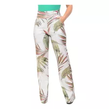  Calca Pantalona Bolso Elastano Cintura Alta Linda Primavera