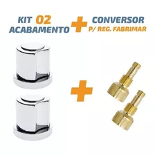 02 Acabamento De Registro Pressão C50 Cromado 1/2 ,3/4 E 1 Padrão Fabrimar 19 Estrias Dentes - Kit