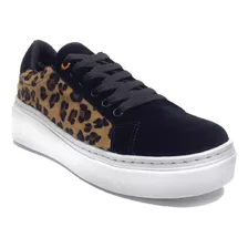 Zapatillas Queen Negro Animal Print Infame