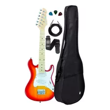 Guitarra Infantil Class Clk10 Cherry Sunburst +kit Capa Cabo Cor Vermelho Material Do Diapasão Bordo Orientação Da Mão Destro