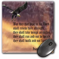 Mouse Pad Imagen Aguila Frase Biblia 8 X 8 Pulgadas