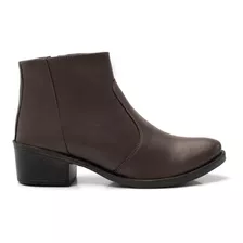 Bota Coturno Feminina Cano Curto Com Ziper Salto 4cm