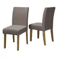 Conjunto Com 2 Cadeiras De Jantar Multimóveis Cr50039 Cor Grafite