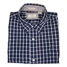 Camisa Dockers Manga Corta Azul Cuadros Talla S / Rabstore