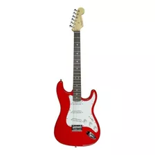 Guitarra Elétrica Squier By Fender Mainstream Stratocaster Ht Mm De Paulownia Red Brilhante Com Diapasão De Bordo