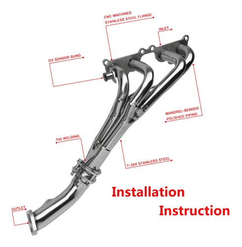 Cabezal De Colector De Acero Inoxidable Para Toyota Tacoma 2 Foto 8