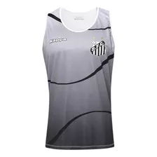 Camisa Regata Cinza Oficial Santos Peixe 100% Poliester