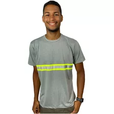Camiseta Com Faixa Refletivo Malha Fria Uniforme Resistente