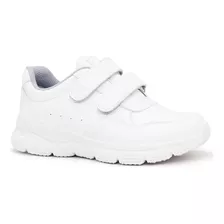 Zapatilla De Cuero Escolar Pariss Ja24-cg822 Blanco