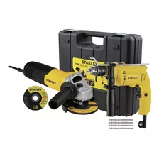 Kit Furadeira De Impacto E Esmerilhadeira Stanley 700w 220v