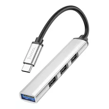 Adaptador Hub Multi Puerto 4 En 1 (tipo-c A Usb3.0+usb2.0*3) Color Gris Metalico